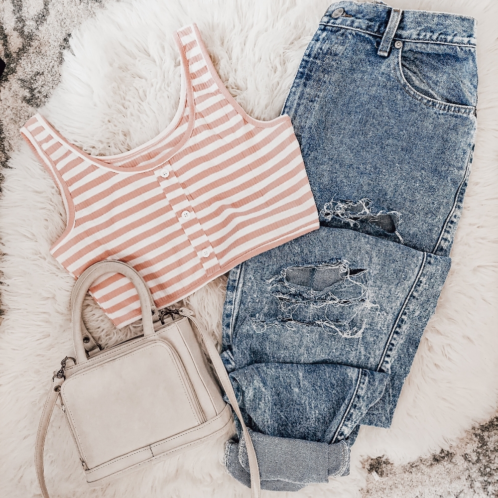 Vintage Acid Wash High Waisted Mom Jeans